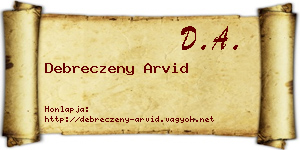 Debreczeny Arvid névjegykártya